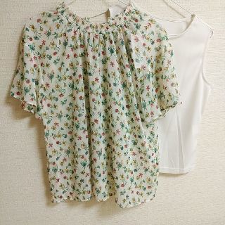 グローバルワーク(GLOBAL WORK)の♡限定SALE♡GLOBAL WORK2WAY・プチ襟プリントブラウス(シャツ/ブラウス(半袖/袖なし))