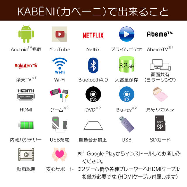 KABĒNI カベーニ ローズゴールド スマホ/家電/カメラのテレビ/映像機器(プロジェクター)の商品写真