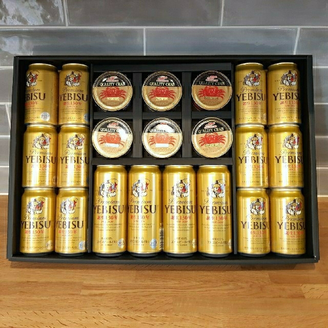 EVISU(エビス)のヱビスビール・カニ缶詰め合わせ 食品/飲料/酒の酒(ビール)の商品写真