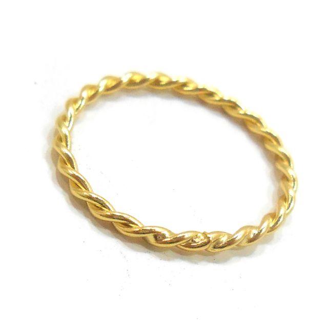 YGG★ツイスト 極細リング 指輪 ゴールド 16号 幅1.2mm 華奢 925 メンズのアクセサリー(リング(指輪))の商品写真