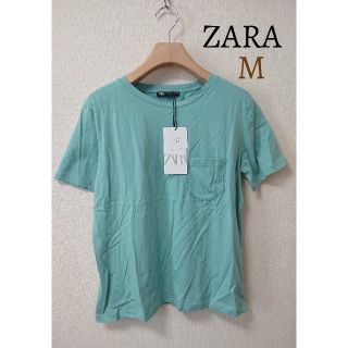 ザラ(ZARA)の今季 新品 ZARA ザラ ピコレース ポケット クルーネック シャツ(Tシャツ(半袖/袖なし))