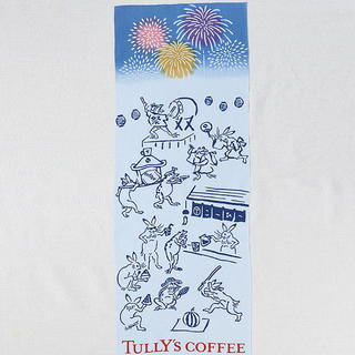 タリーズコーヒー(TULLY'S COFFEE)の送料込み⭐︎新作タリーズ×かまわぬ 夏コラボ 手ぬぐい  新品 鳥獣戯画(日用品/生活雑貨)