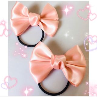 ボンボンリボン(ぼんぼんりぼん)のハンドメイド🎀リボンヘアゴム🎀2個セット　ピンク(ヘアアクセサリー)