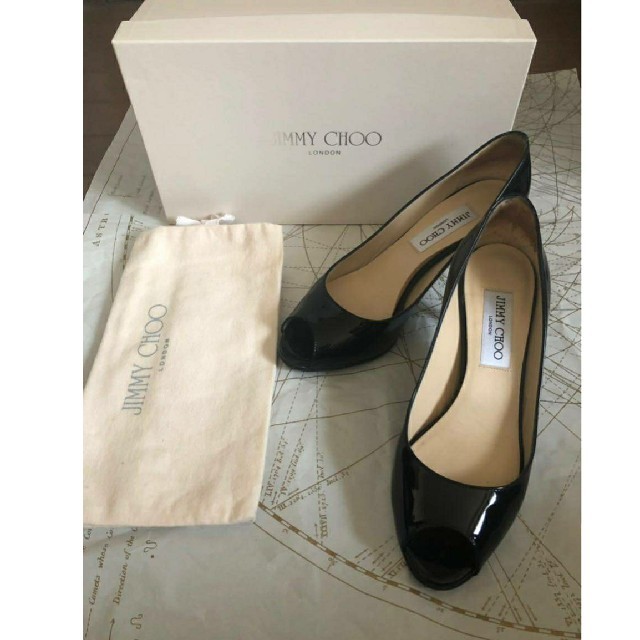 安さの秘密 JIMMY CHOO☆ジミーチュウ 351/2 オープントゥ パンプス