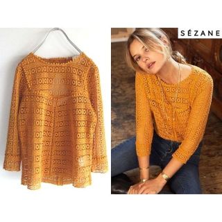 ドゥーズィエムクラス(DEUXIEME CLASSE)の美品 フランス発 日本未入荷 SEZANE JOSS BLOUSE 34(シャツ/ブラウス(長袖/七分))