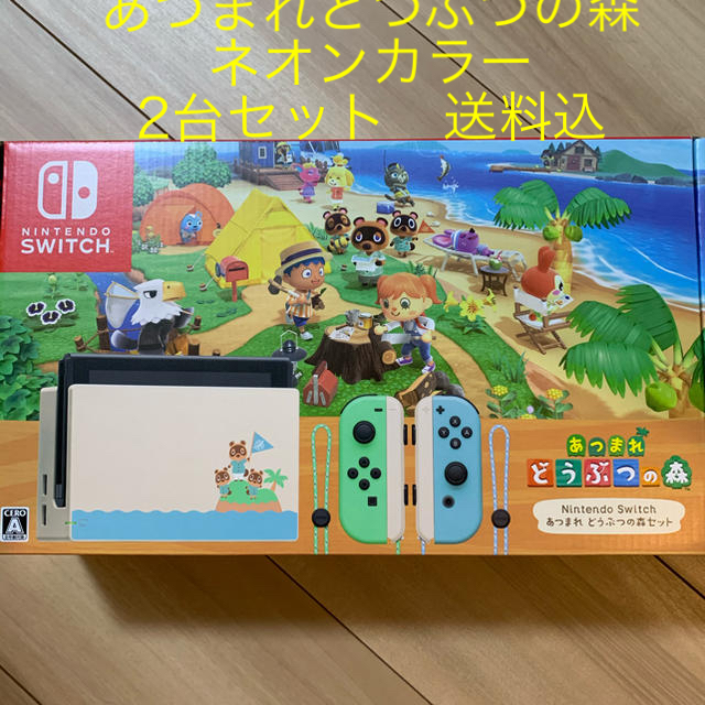 大量入荷 Nintendo Switch - Switch 本体 2台　あつまれどうぶつの森同梱版　どうぶつの森　ネオン 家庭用ゲーム機本体
