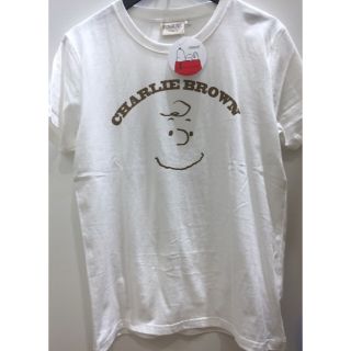 ピーナッツ(PEANUTS)の新品 白 顔 チャーリーブラウン スヌーピー snoopy Tシャツ ブラウン(Tシャツ/カットソー(半袖/袖なし))