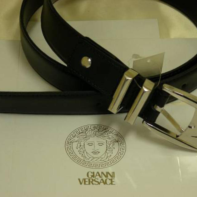 VERSACE ヴェルサーチ☆メンズベルト☆銀色 2連タイプ！新品・未使用 ...