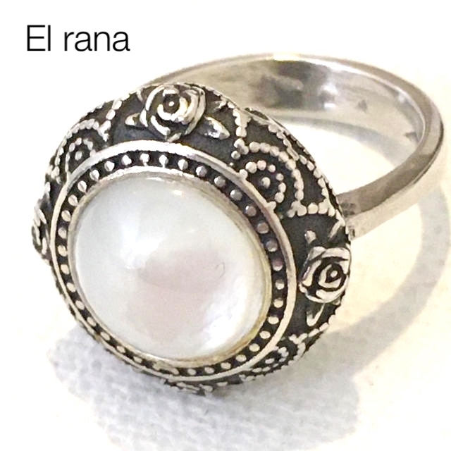 エルラーナ　EL RANA マザーオブパール　シルバーリング美品10号 レディースのアクセサリー(リング(指輪))の商品写真