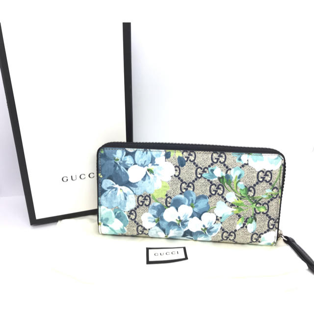 Gucci(グッチ)のGucci グッチ　花柄　水色　財布　希少品　ユニセックス レディースのファッション小物(財布)の商品写真