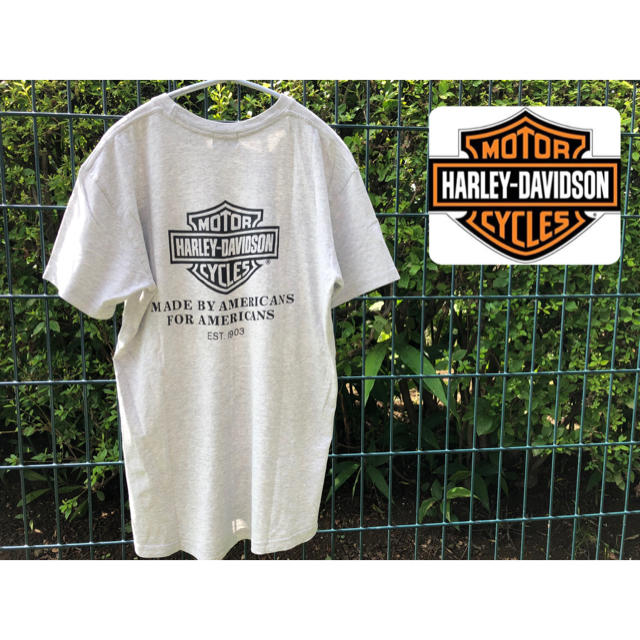 Harley Davidson(ハーレーダビッドソン)のハーレーダビッドソン tシャツ 両面プリント　ロゴt  シンプル  グレー メンズのトップス(Tシャツ/カットソー(半袖/袖なし))の商品写真