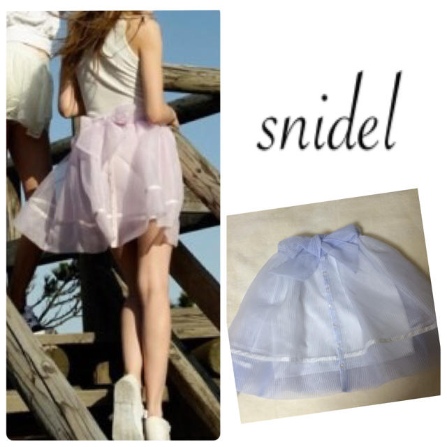 SNIDEL(スナイデル)のバックリボンオーガンジースカート レディースのスカート(ミニスカート)の商品写真