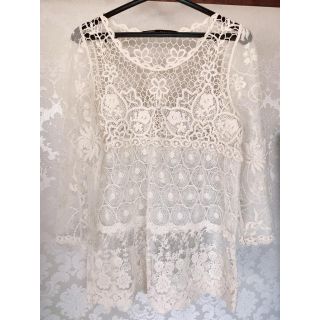 ザラ(ZARA)の【zara】レーストップス(カットソー(長袖/七分))