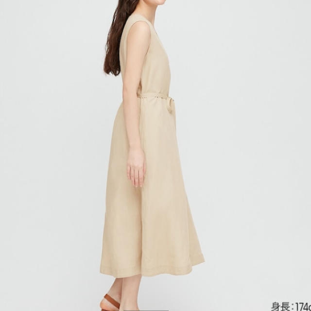 UNIQLO(ユニクロ)のリネンブレンドAラインワンピース レディースのワンピース(ロングワンピース/マキシワンピース)の商品写真