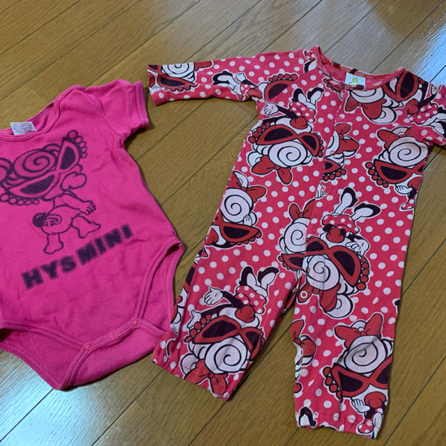 HYSTERIC MINI(ヒステリックミニ)のヒスミニ  ロンパース②枚セット キッズ/ベビー/マタニティのベビー服(~85cm)(ロンパース)の商品写真