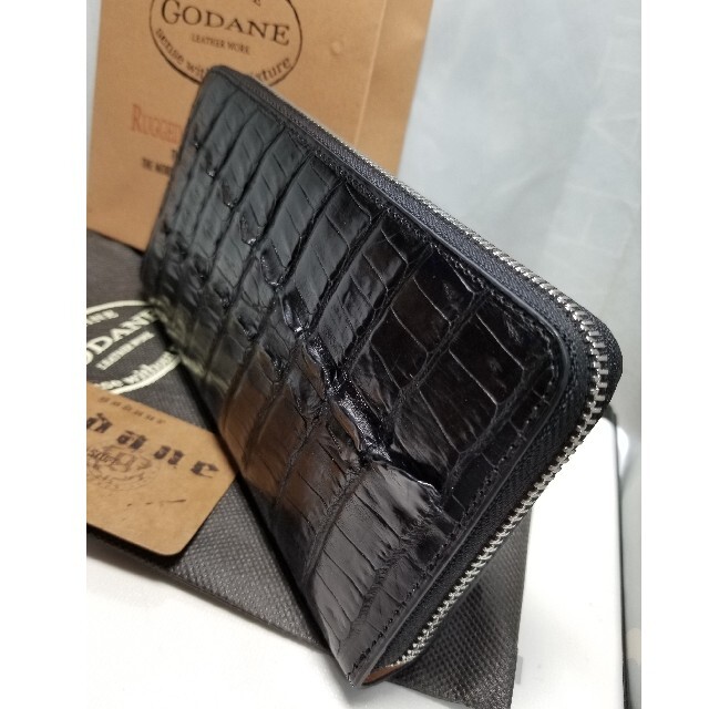 鰐本物☆クロコダイル☆ラウンドファスナー ジャバラ 長財布 正規品