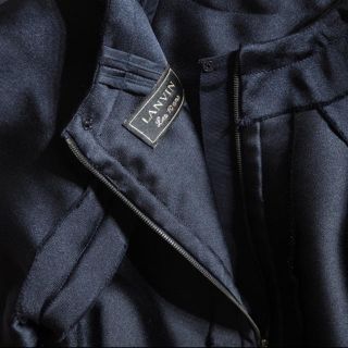 LANVIN - ☆美品 LANVIN ランバン 高級 サテンブラウス ネイビー 34の ... ★美品 LANVIN ランバン 高級 サテンブラウス ネイビー 34