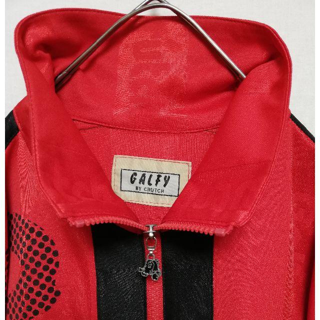GALFY ガルフィー トラックジャケット ジャージ 両面ロゴ刺繍 赤×黒 F