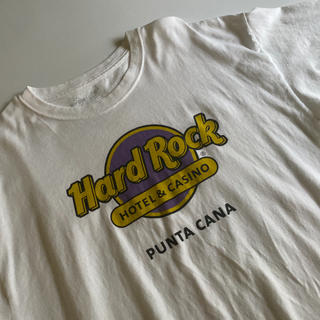 ロックハード(ROCK HARD)のHard Rock ハードロック　ロゴ　Tシャツ　ホワイト　白(Tシャツ/カットソー(半袖/袖なし))
