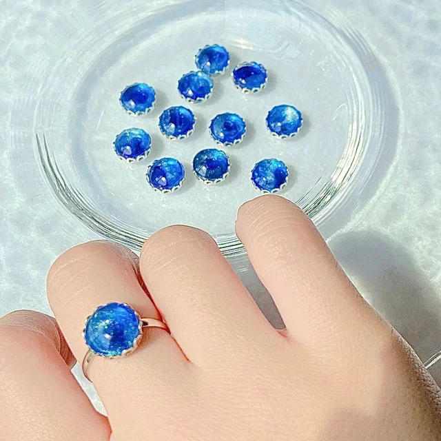 №270 光彩硝子 ブルーハワイ リング レディースのアクセサリー(リング(指輪))の商品写真