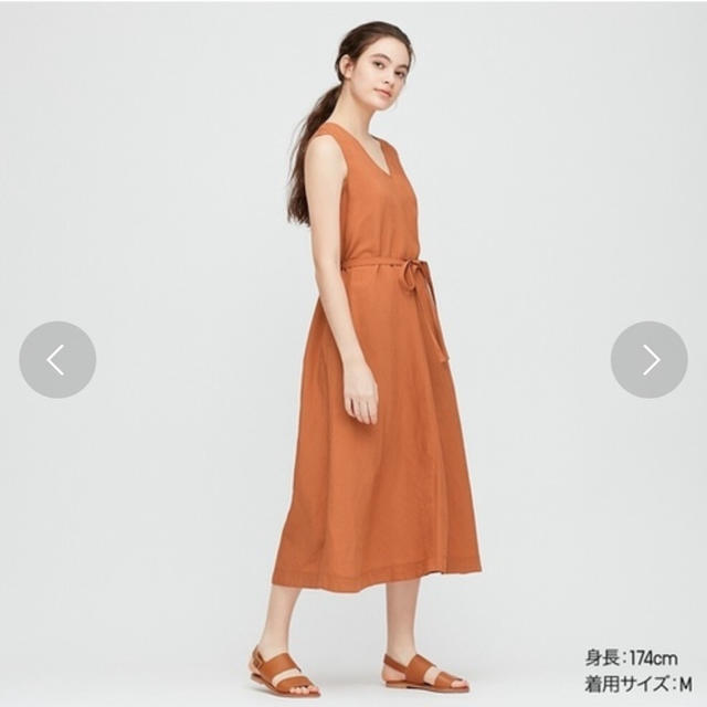 UNIQLO(ユニクロ)の明日までの出品！リネンブレンドAラインワンピース　ユニクロ　UNIQLO レディースのワンピース(ロングワンピース/マキシワンピース)の商品写真