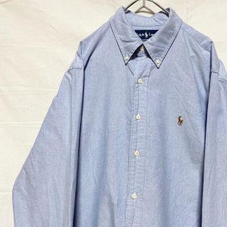 ポロラルフローレン(POLO RALPH LAUREN)の【美品】ラルフローレン　長袖シャツ　ビッグサイズ　ブルー　ゆるコーデ　ド定番(シャツ)