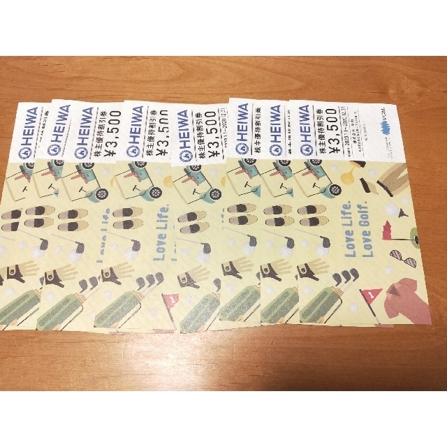 HEIWA 株主優待割引券 8枚 チケットの施設利用券(ゴルフ場)の商品写真