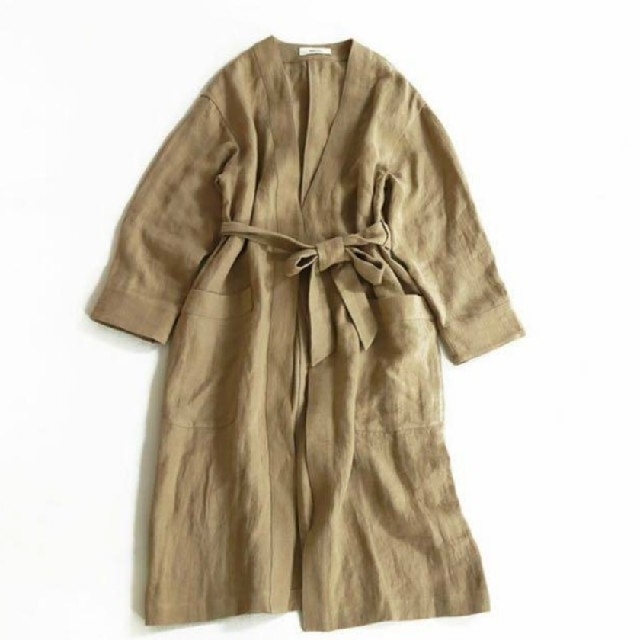 TODAYFUL(トゥデイフル)の【i:na様専用】todayful Linen Gown Coat-BEIGE レディースのジャケット/アウター(ガウンコート)の商品写真