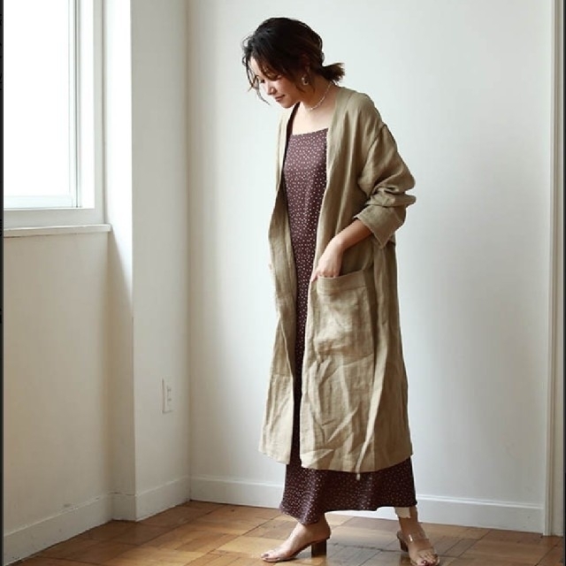 TODAYFUL(トゥデイフル)の【i:na様専用】todayful Linen Gown Coat-BEIGE レディースのジャケット/アウター(ガウンコート)の商品写真