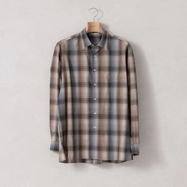 ニット/セーター COMOLI - auralee super wool check shirt