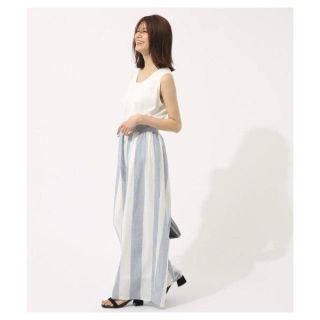 アズールバイマウジー(AZUL by moussy)の新品 AZUL BY MOUSSY ビッグストライプパンツ S ブルー ホワイト(カジュアルパンツ)