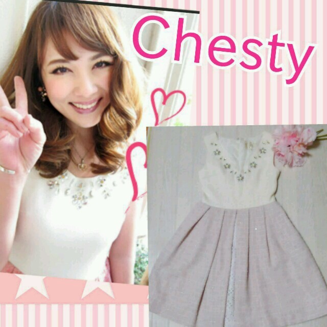 Chesty☆ビジューツイードワンピース