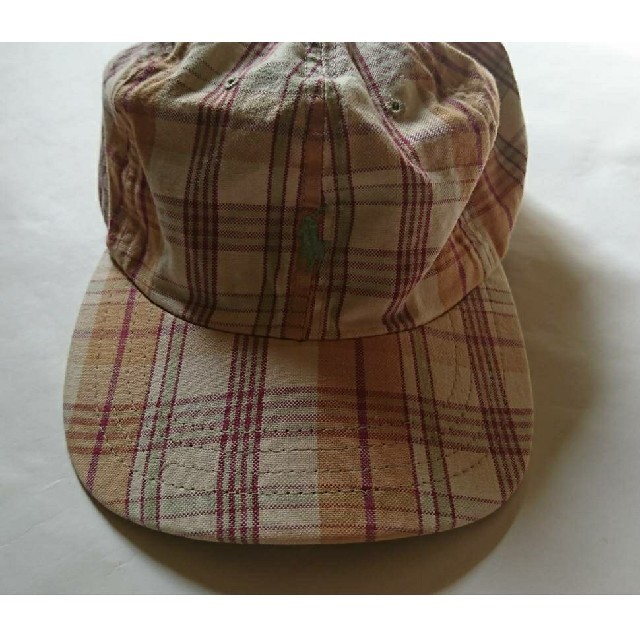 90s.USA製 ラルフローレン チェック柄キャップ帽子 cap