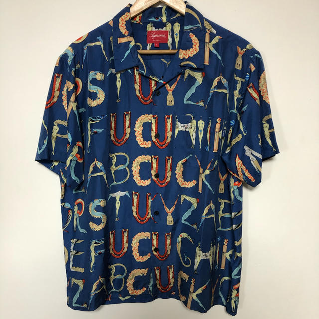 Supreme(シュプリーム)のAlphabet Silk Shirt アルファベット シルク シャツ 青 L メンズのトップス(シャツ)の商品写真