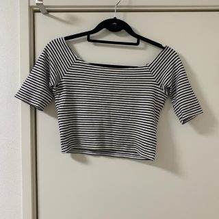 スナイデル(SNIDEL)の【〜7/31限定値下げ】 snidel オフショル　トップス　ボーダー　(カットソー(半袖/袖なし))