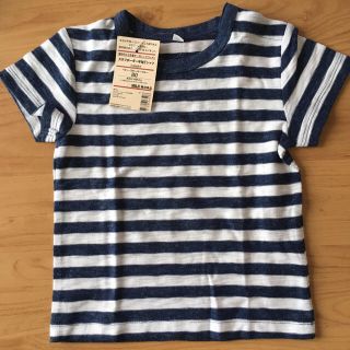 ムジルシリョウヒン(MUJI (無印良品))の無印良品　スラブボーダー　Tシャツ 80cm キッズ　ベビー(Ｔシャツ)