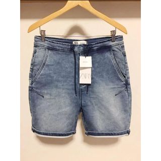 ザラ(ZARA)の新品 伸縮性抜群 ZARA MAN スウェットデニム ショートパンツ XL 34(ショートパンツ)