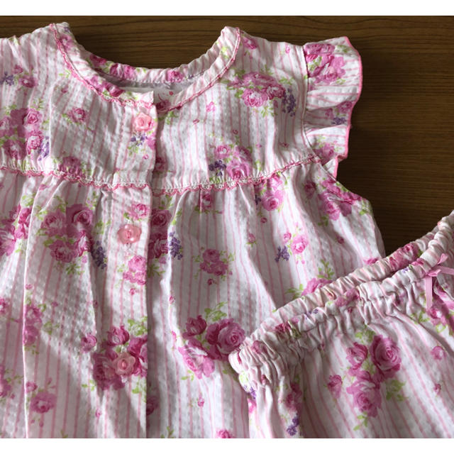 motherways(マザウェイズ)のマザウェイズのパジャマ(used品)ピンク花柄 キッズ/ベビー/マタニティのキッズ服女の子用(90cm~)(パジャマ)の商品写真