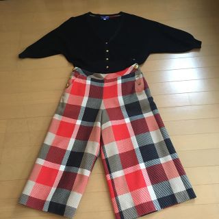 バーバリーブルーレーベル(BURBERRY BLUE LABEL)のブルーレーベルクレストブリッジ⭐︎ドルマンカーデチェックガウチョ2点セット(その他)