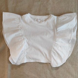 ザラキッズ(ZARA KIDS)の【試着のみ】Zara kids フリルTシャツ size 6(Tシャツ/カットソー)