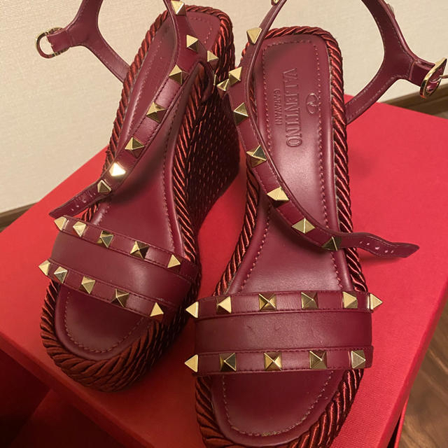 値下げ【新品】VALENTINO/バレンティノ/ロックスタッズ ウェッジサンダル