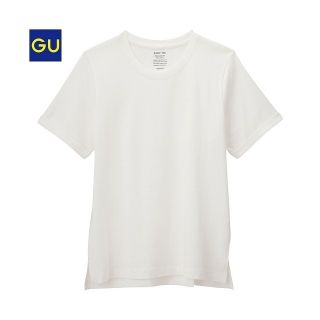 ジーユー(GU)の（新品タグ付）GU　ロールアップスリーブ 半袖白Tシャツ(Tシャツ(半袖/袖なし))