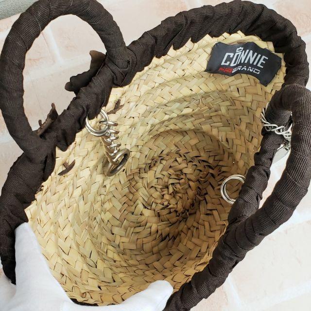 美品 CONNIE コニー ☆ カゴバッグ 伊製 レザー花モチーフの通販 美品 CONNIE コニー ☆ カゴバッグ 伊製 レザー花モチーフの通販