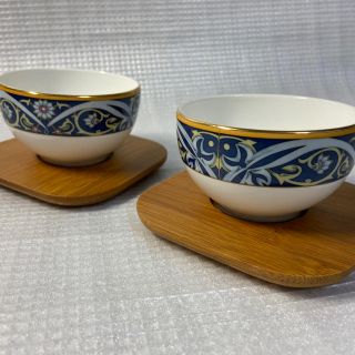 ウェッジウッド(WEDGWOOD)の【希少】ウェッジウッドブルーエレファント 湯呑み、コースターセット　2客(グラス/カップ)