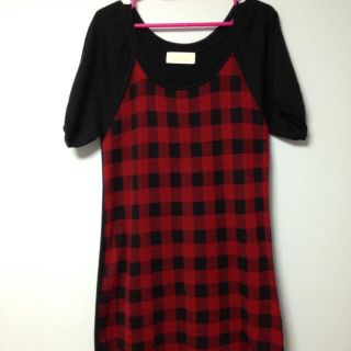 ダブルクローゼット(w closet)のチェックワンピ♪¥1500→999(ミニワンピース)