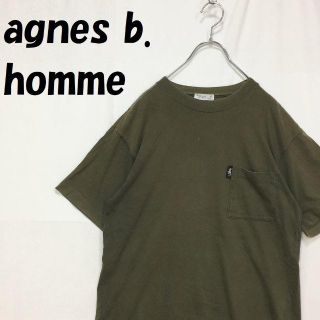 アニエスベー(agnes b.)の【人気】アニエスベーオム ワンポイントロゴ ポケット Tシャツ カーキ(Tシャツ/カットソー(半袖/袖なし))