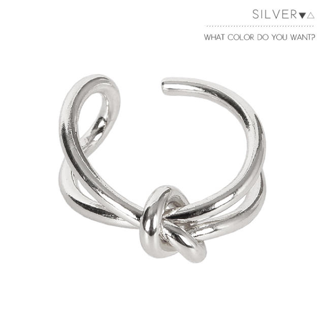 メタル結びデザインリング Silver レディースのアクセサリー(リング(指輪))の商品写真