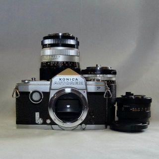 コニカミノルタ(KONICA MINOLTA)のKonica AUTOREX P + 単焦点レンズ3本セット(フィルムカメラ)