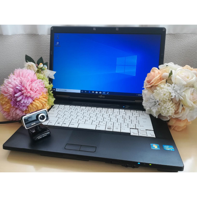 320GB液晶ノートパソコンA 富士通 A572/F Windows10 USBカメラ付き