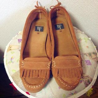 ザラ(ZARA)の本革モカシンシューズ(ローファー/革靴)